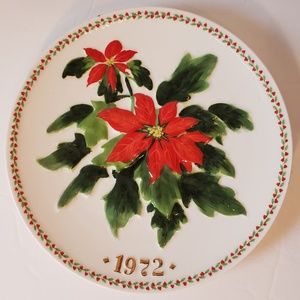Poinsettia Crown Staffordshire Plate 1972